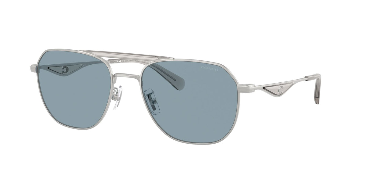 Coach Cae80 HC7178 900172 57 Satin Silver/Grey / Blue Solid