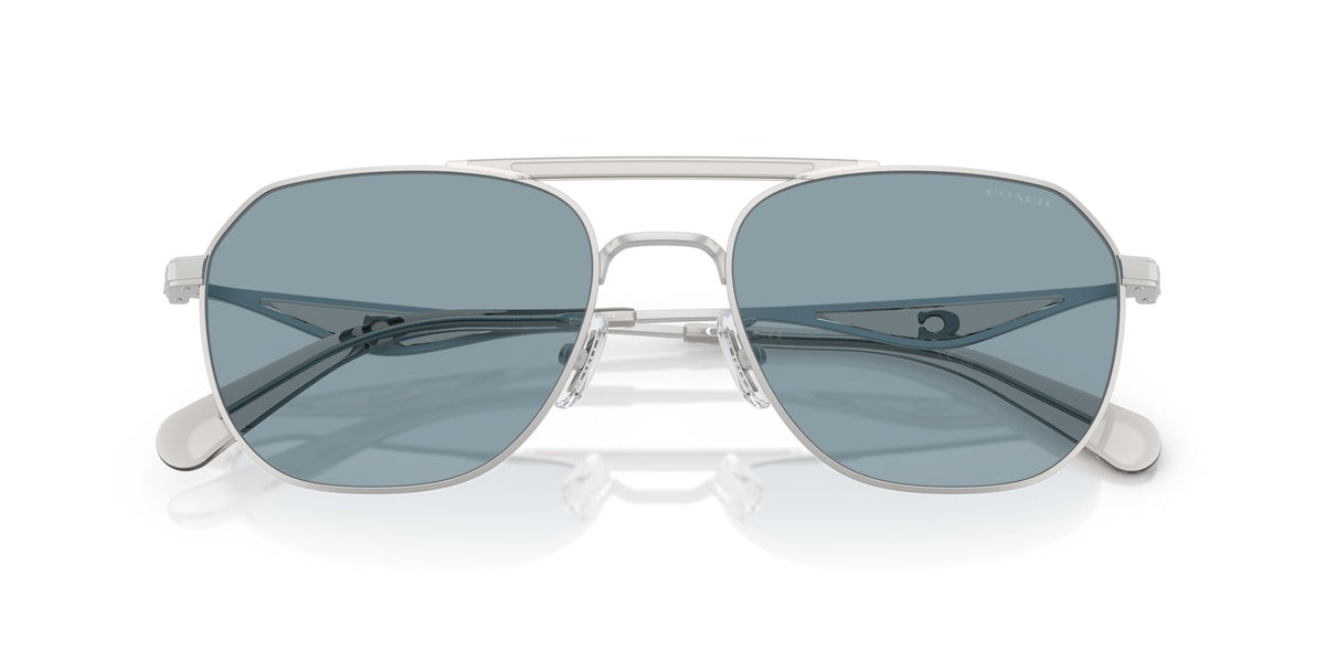 Coach Cae80 HC7178 900172 57 Satin Silver/Grey / Blue Solid