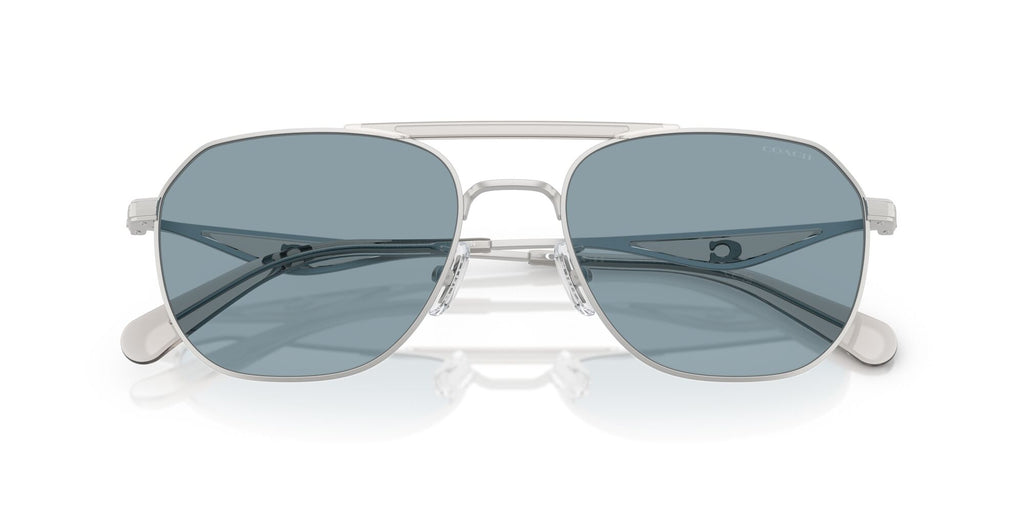 Coach Cae80 HC7178 900172 57 Satin Silver/Grey / Blue Solid