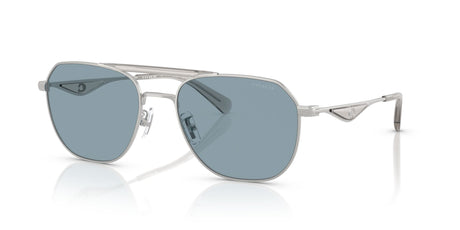 Coach Cae80 HC7178 900172 57 Satin Silver/Grey / Blue Solid