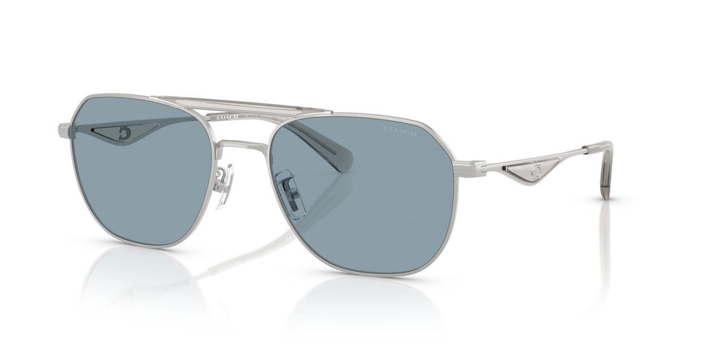 Coach Cae80 HC7178 900172 57 Satin Silver/Grey / Blue Solid