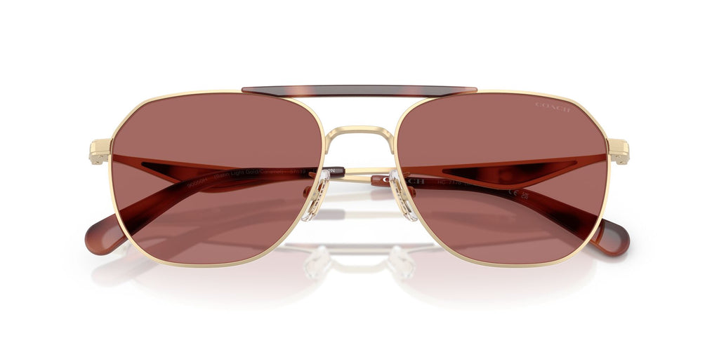 Coach Cae80 HC7178 90050H 57 Satin Light Gold/Caramel / Wine Solid