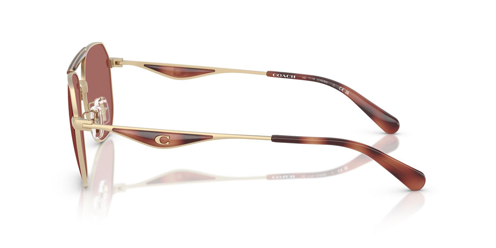 Coach Cae80 HC7178 90050H 57 Satin Light Gold/Caramel / Wine Solid