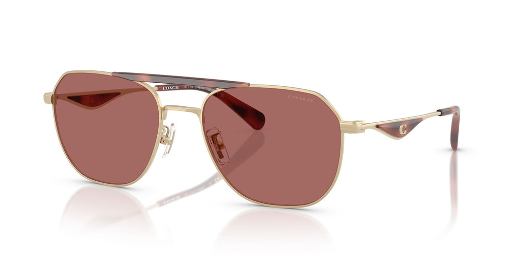 Coach Cae80 HC7178 90050H 57 Satin Light Gold/Caramel / Wine Solid