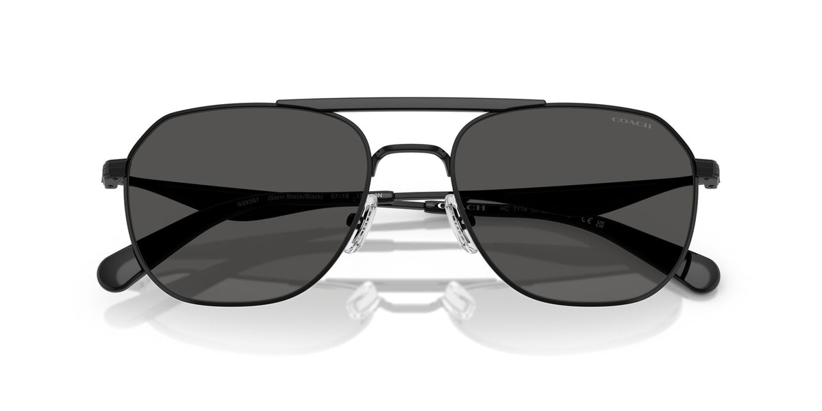 Coach Cae80 HC7178 939387 57 Satin Black/Black / Grey Solid