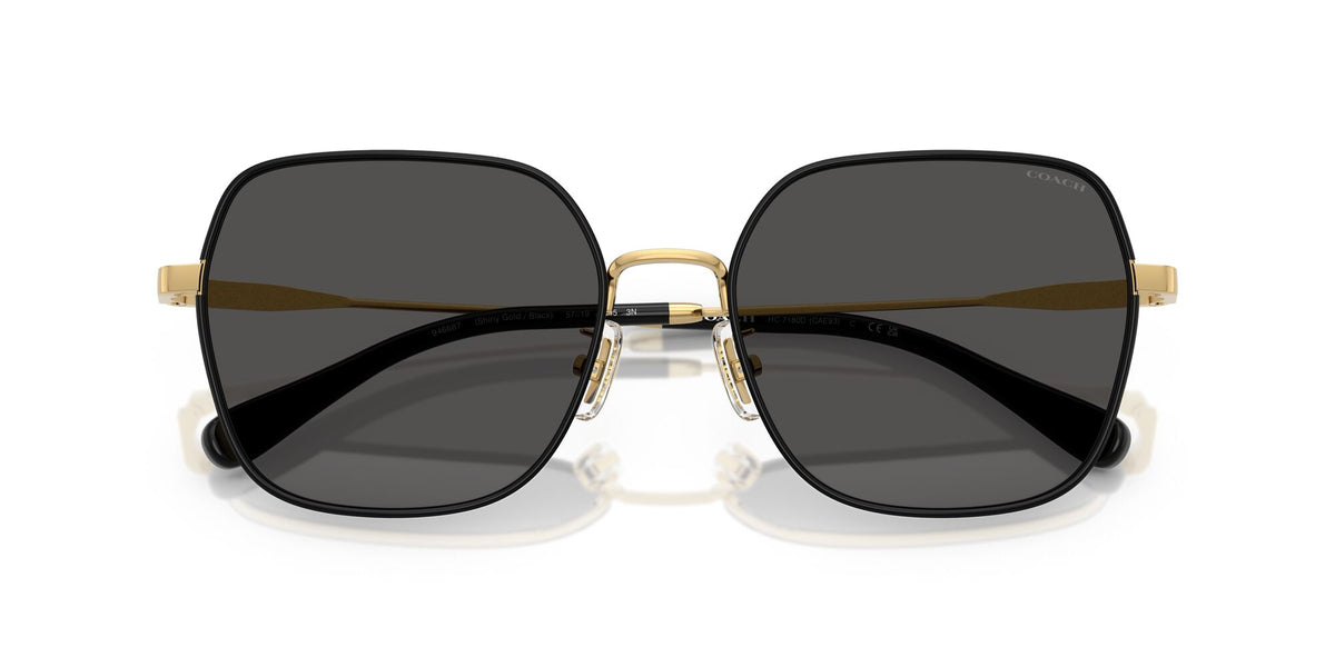 Coach Cae93 HC7180D 946687 57 Shiny Gold/Black / Grey Solid