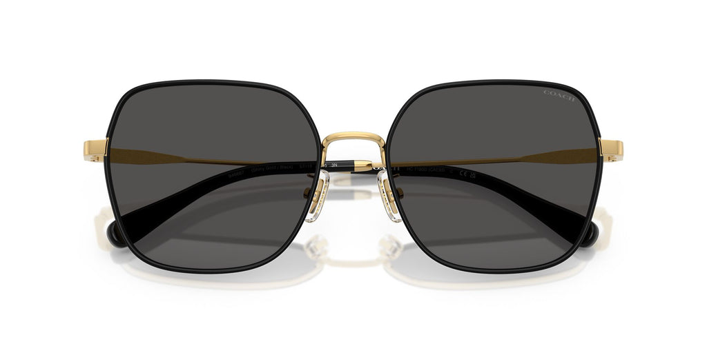Coach Cae93 HC7180D 946687 57 Shiny Gold/Black / Grey Solid