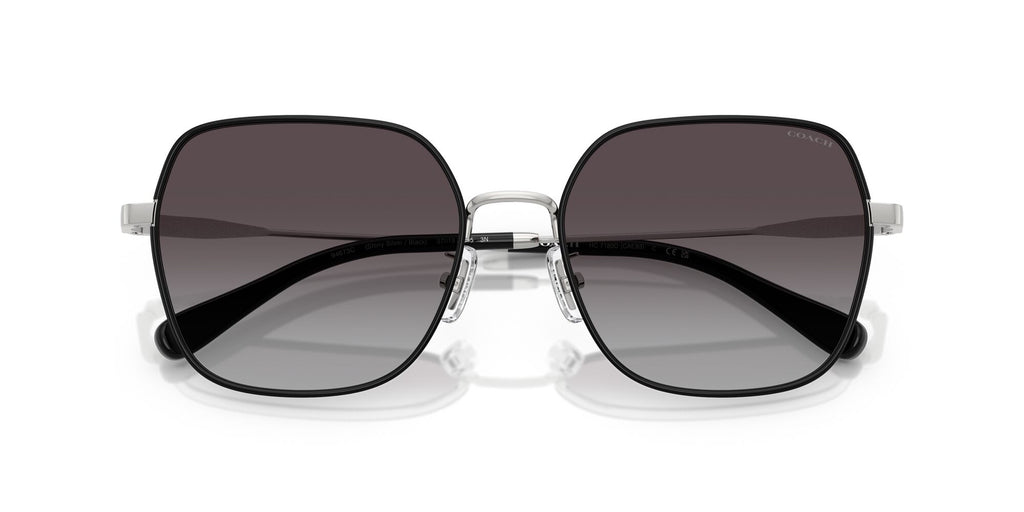 Coach Cae93 HC7180D 94673C 57 Shiny Silver/Black / Grey Gradient