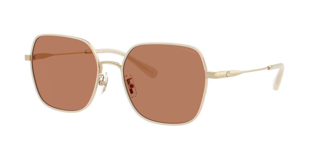 Coach Cae93 HC7180D 94683 57 Shiny Light Gold/Milky White / Brown Solid