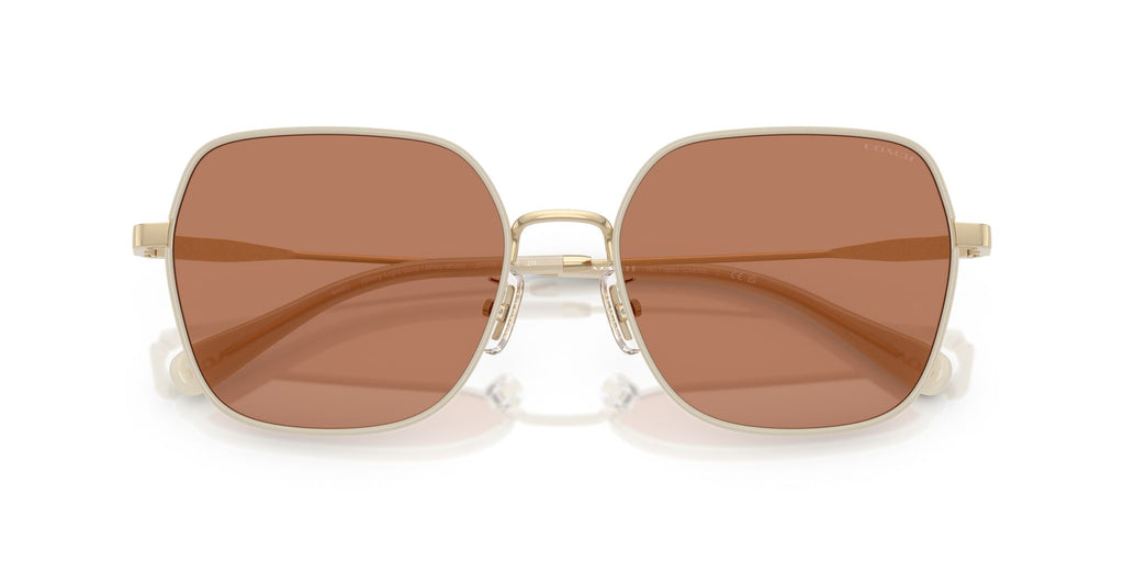 Coach Cae93 HC7180D 94683 57 Shiny Light Gold/Milky White / Brown Solid