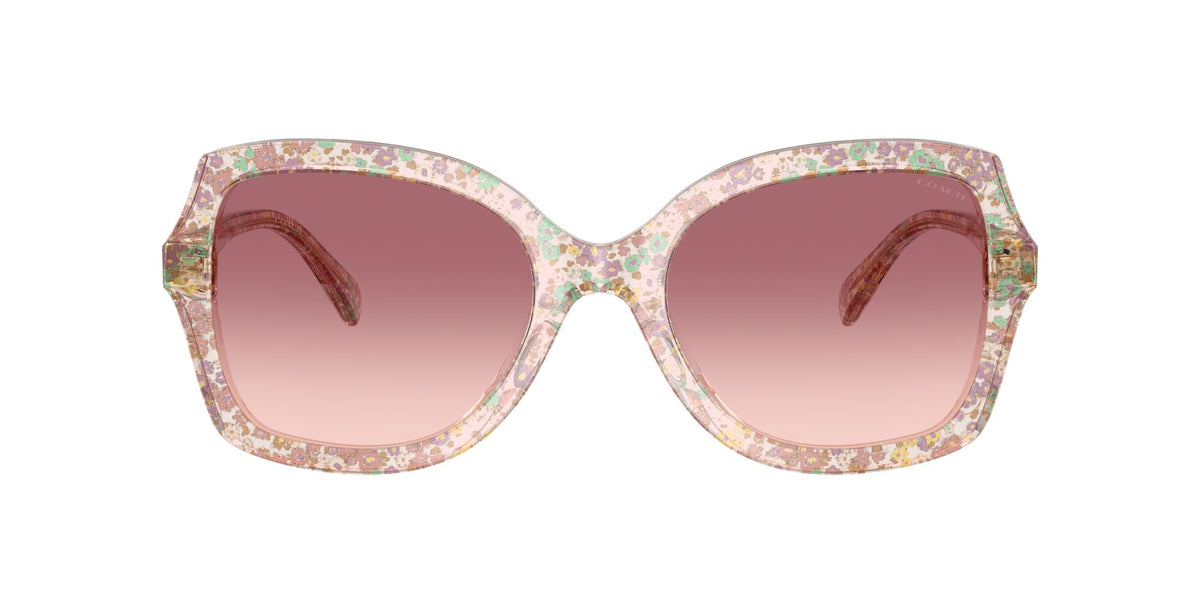 Coach Cw225 HC8410U 58947W 56 Transparent Floral Field / Purple Pink Gradient