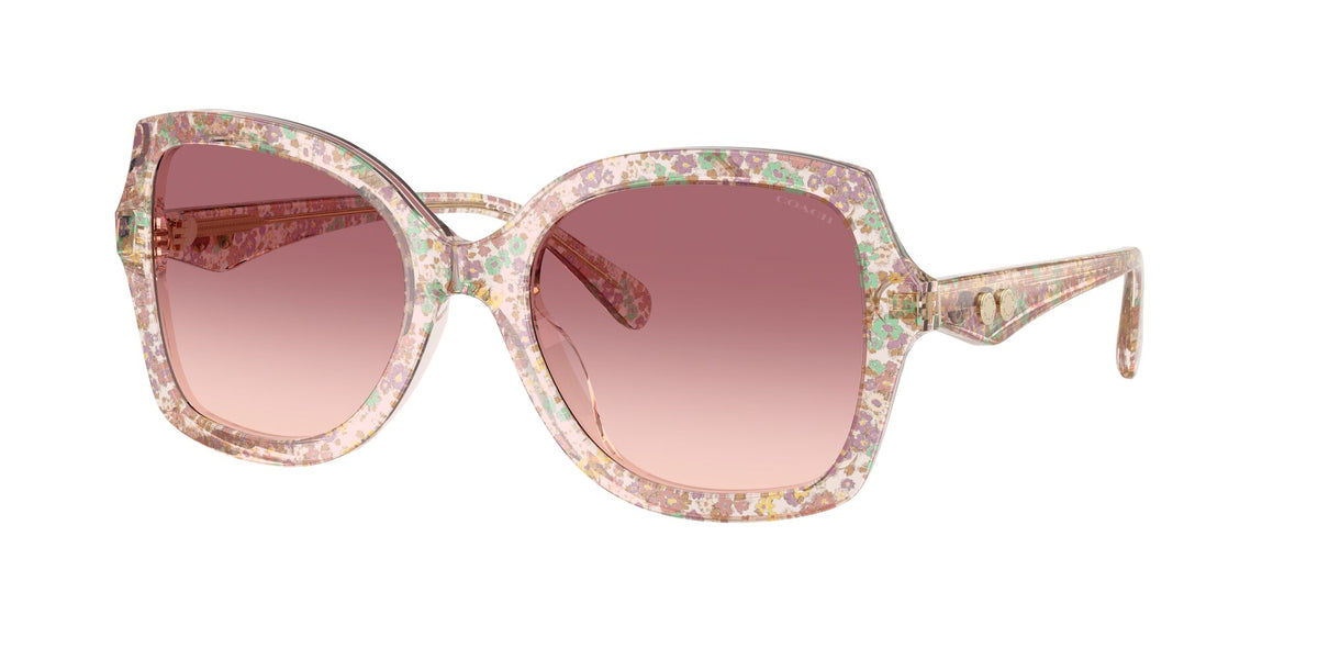 Coach Cw225 HC8410U 58947W 56 Transparent Floral Field / Purple Pink Gradient