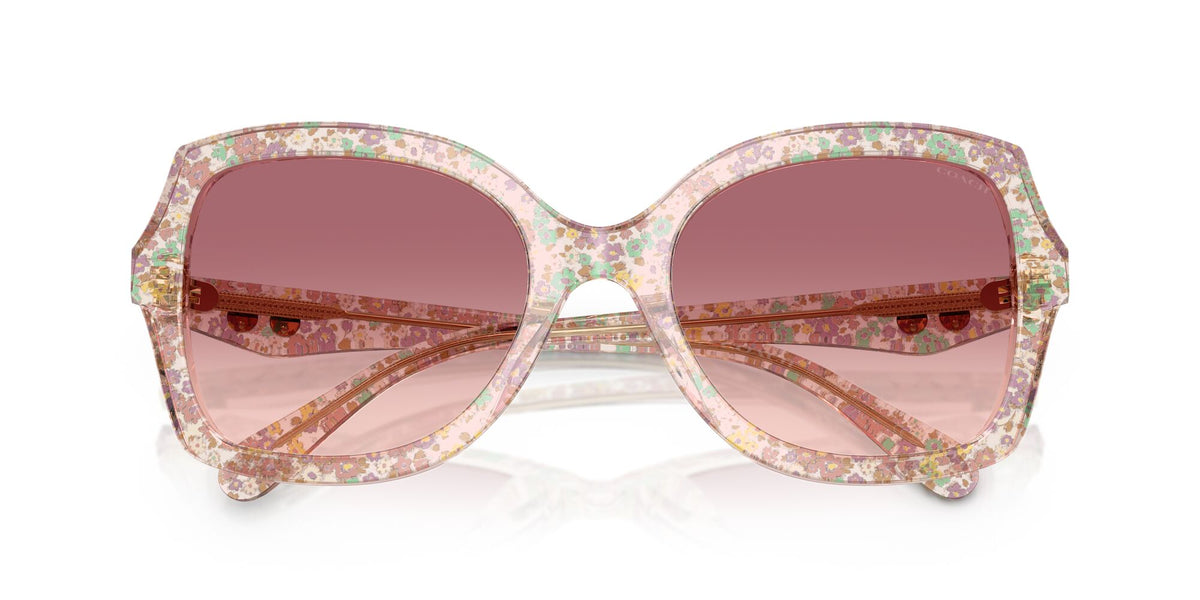 Coach Cw225 HC8410U 58947W 56 Transparent Floral Field / Purple Pink Gradient