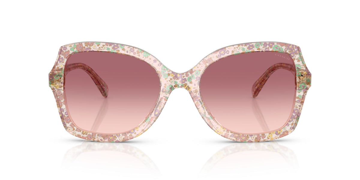 Coach Cw225 HC8410U 58947W 56 Transparent Floral Field / Purple Pink Gradient