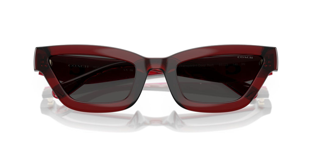 Coach Cad28 HC8420U 587487 55 Transparent Deep Red / Grey Solid