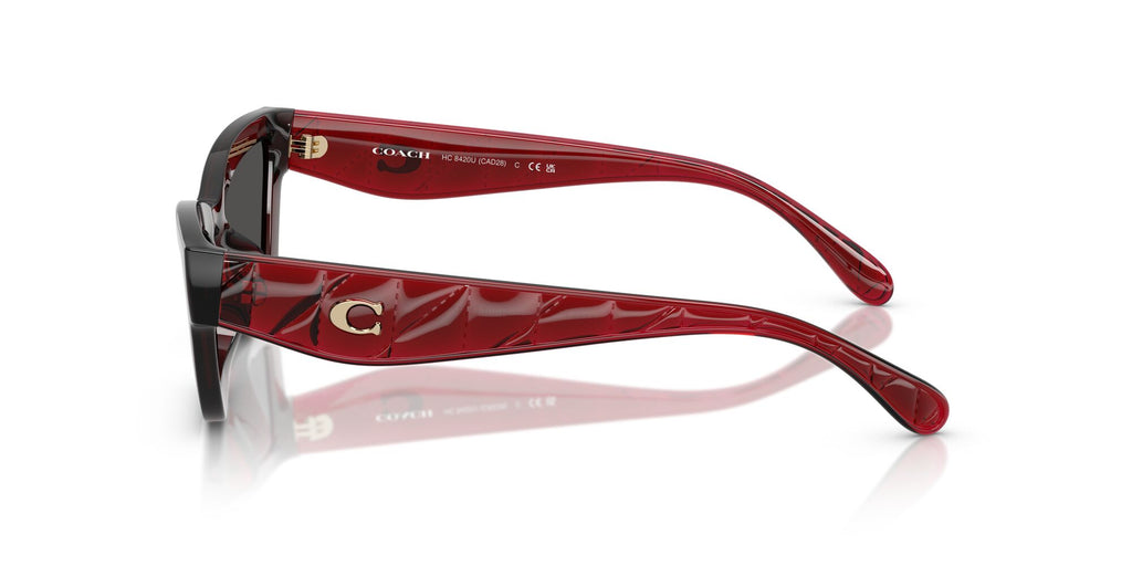 Coach Cad28 HC8420U 587487 55 Transparent Deep Red / Grey Solid
