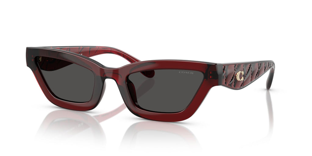 Coach Cad28 HC8420U 587487 55 Transparent Deep Red / Grey Solid