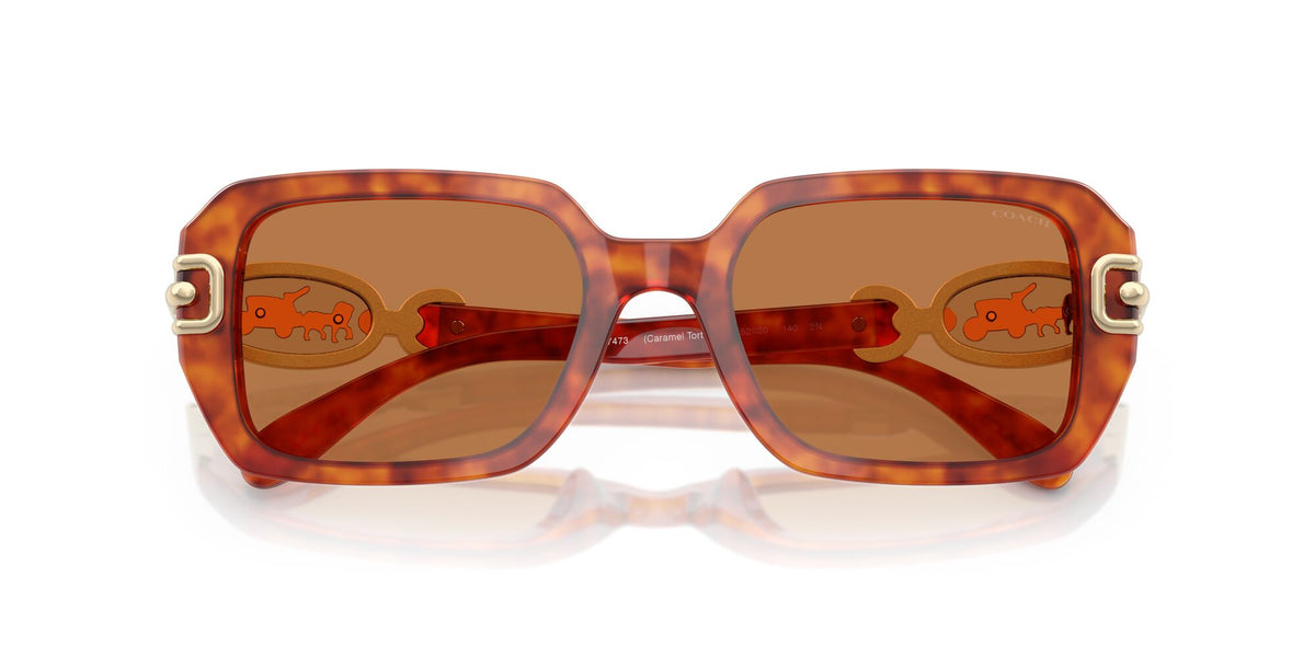 Coach Cad74 HC8425U 577473 52 Caramel Tortoise / Amber Solid