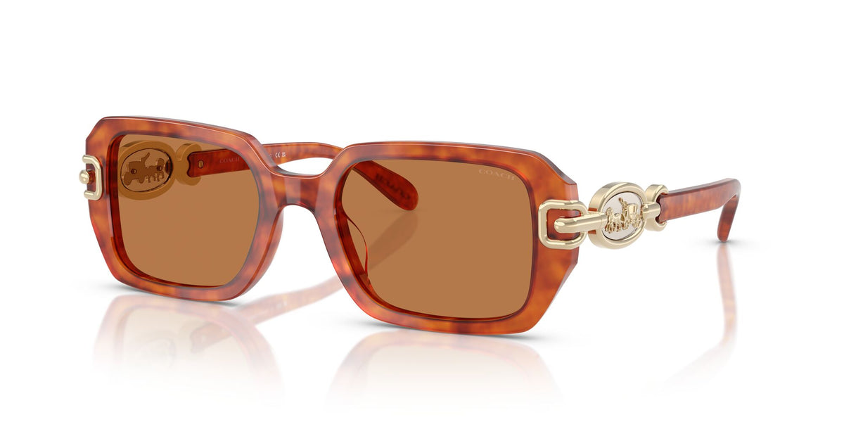 Coach Cad74 HC8425U 577473 52 Caramel Tortoise / Amber Solid