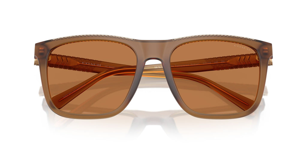 Coach Cae78 HC8427U 587673 57 Matt Transparent Amber / Amber Solid