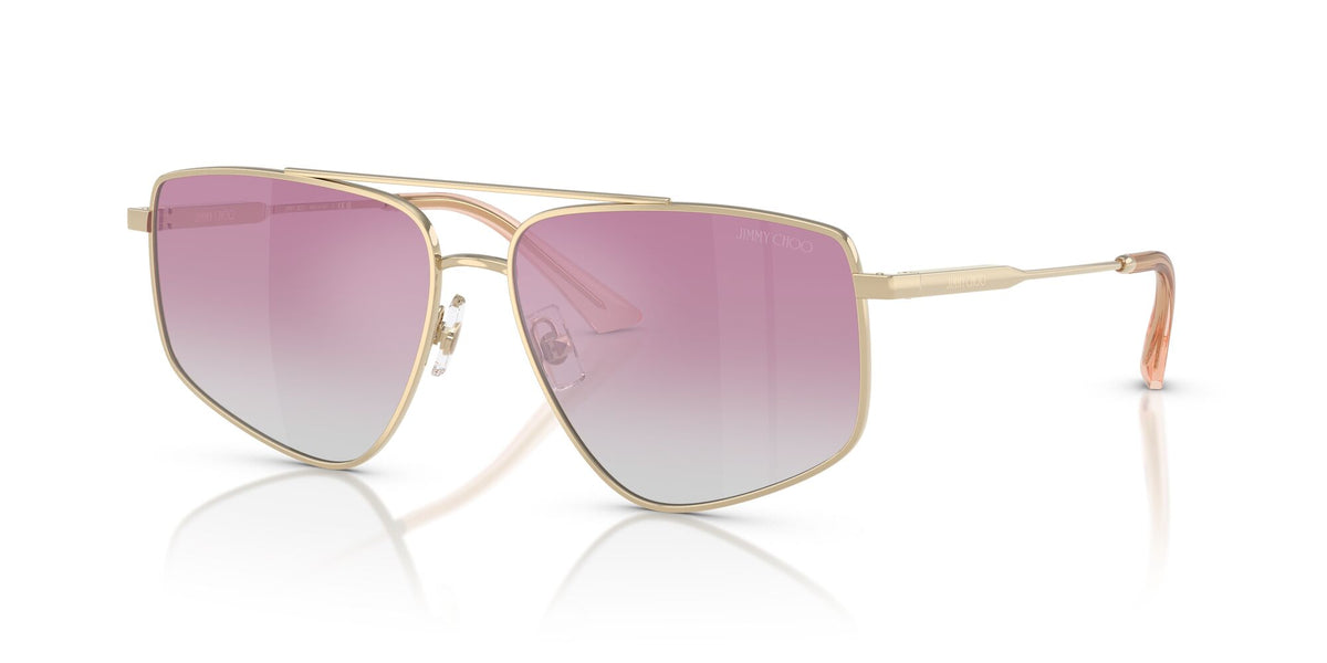 Jimmy Choo 0JC4011 300658 58 Pale Gold/ Clear Gradient Fuchsia Mirror Silver