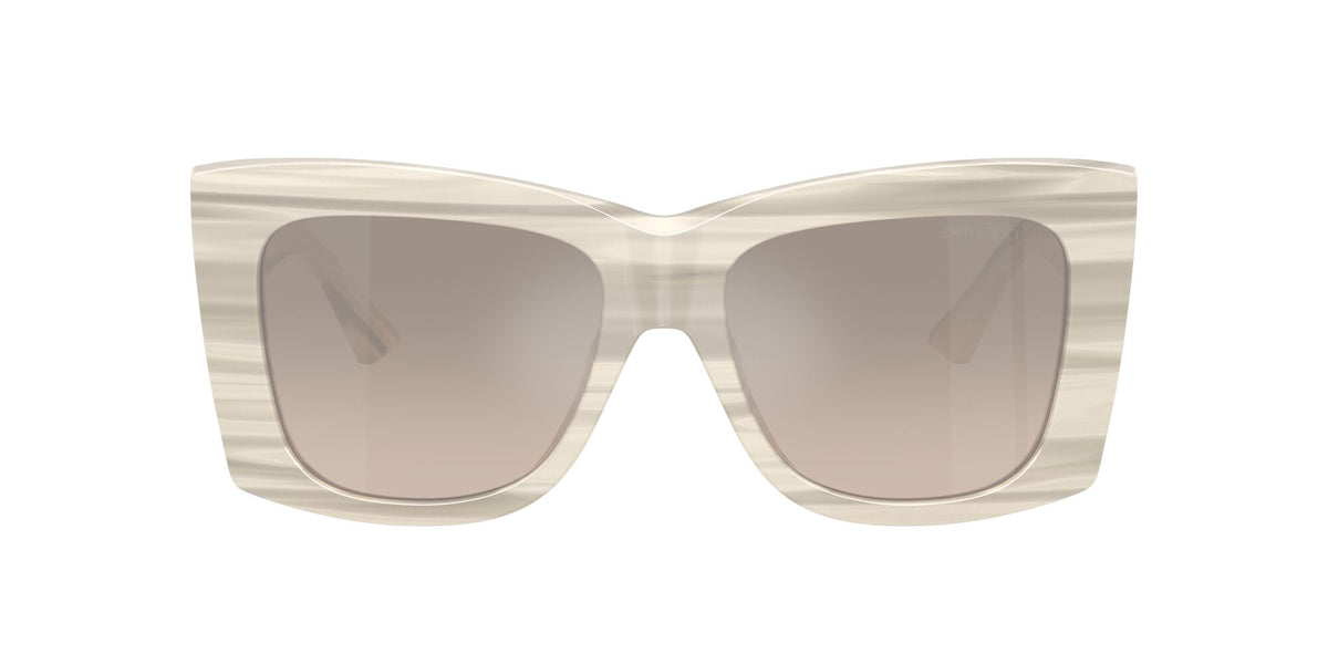 Jimmy Choo 0JC5036BF 50656I 54 Striped White/ Brown Gradient Grey Mirror Silver