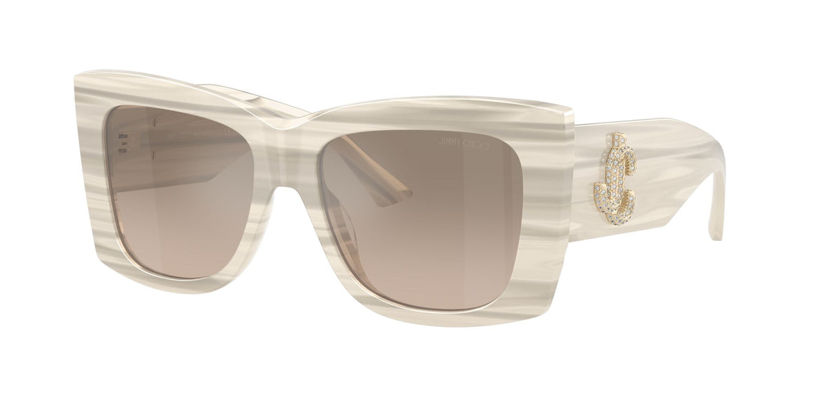 Jimmy Choo 0JC5036BF 50656I 54 Striped White/ Brown Gradient Grey Mirror Silver