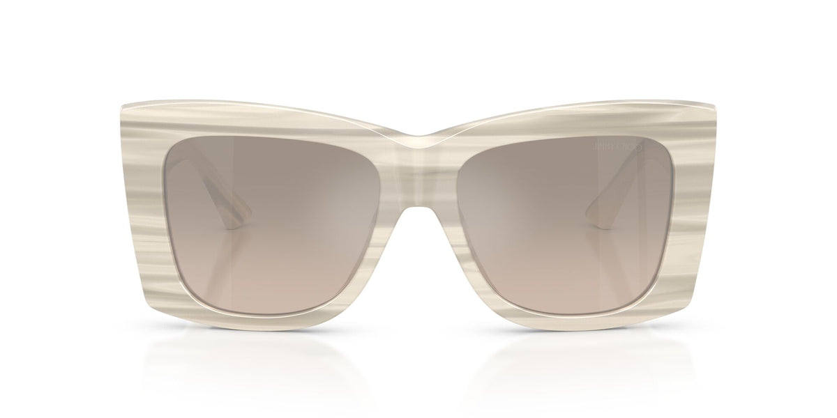 Jimmy Choo 0JC5036BF 50656I 54 Striped White/ Brown Gradient Grey Mirror Silver