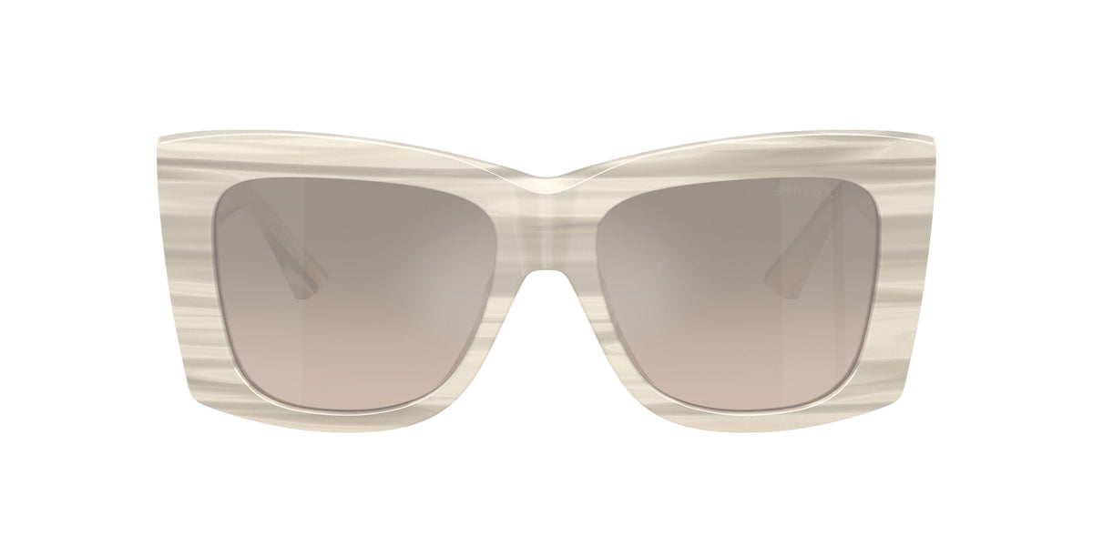 Jimmy Choo 0JC5036B 50656I 54 Striped White/ Brown Grad Grey Mirror Silver