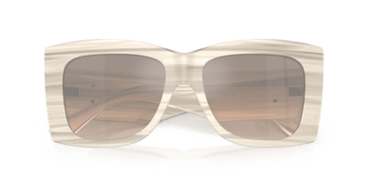 Jimmy Choo 0JC5036B 50656I 54 Striped White/ Brown Grad Grey Mirror Silver