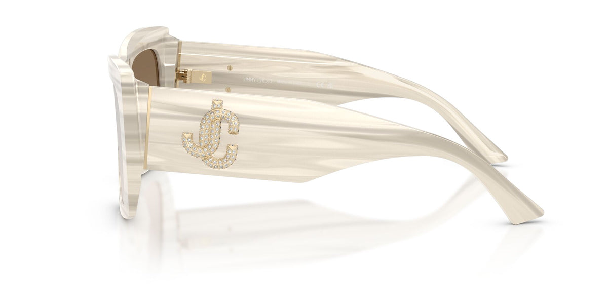 Jimmy Choo 0JC5036B 50656I 54 Striped White/ Brown Grad Grey Mirror Silver