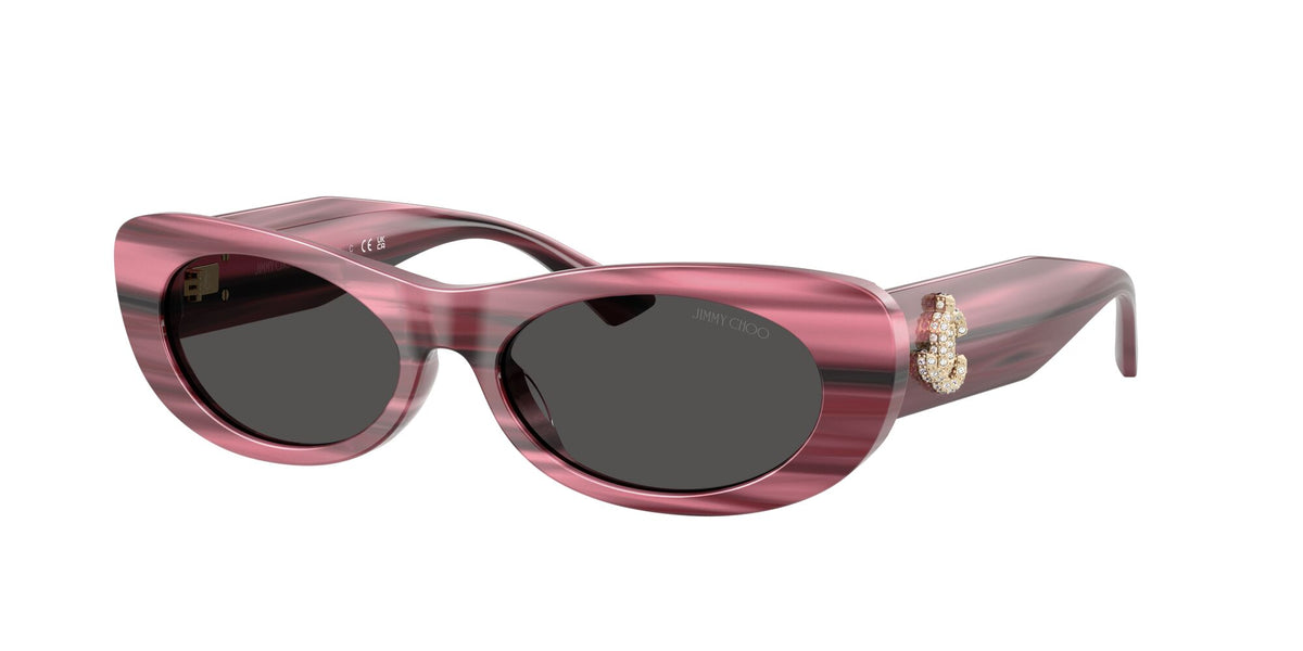 Jimmy Choo 0JC5038BU 506487 54 Striped Cranberry/ Dark Grey