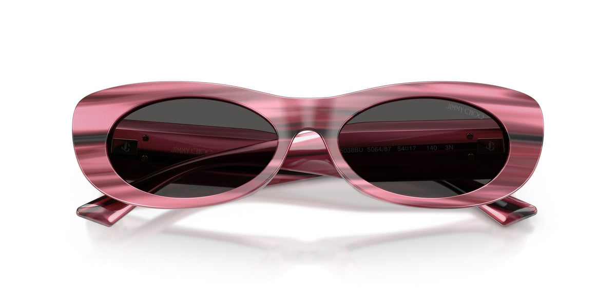 Jimmy Choo 0JC5038BU 506487 54 Striped Cranberry/ Dark Grey