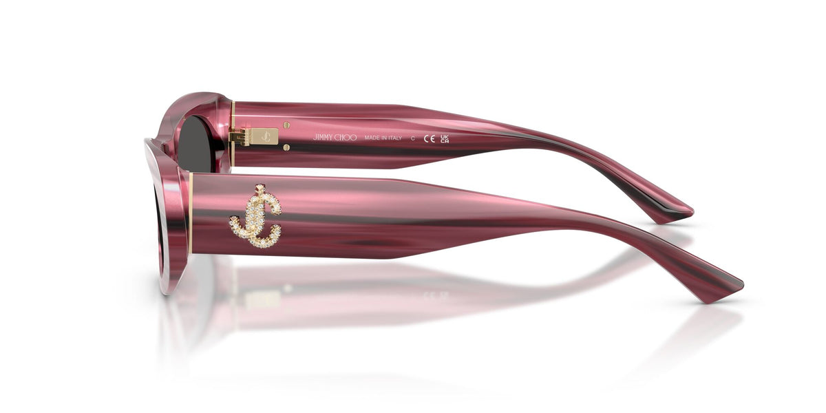 Jimmy Choo 0JC5038BU 506487 54 Striped Cranberry/ Dark Grey