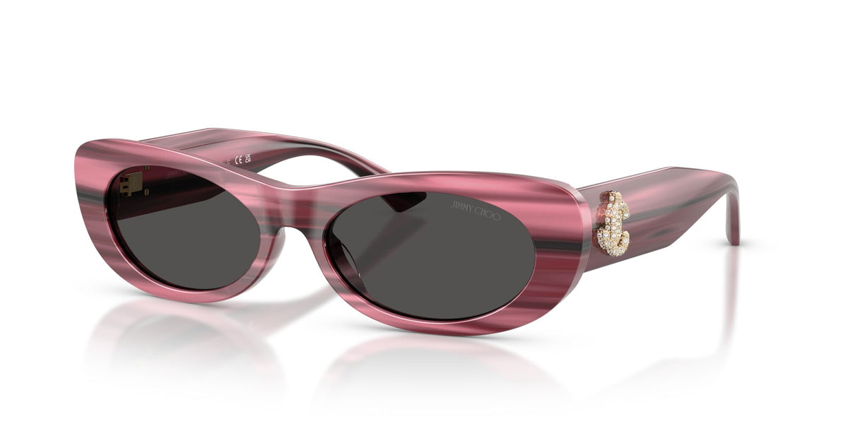 Jimmy Choo 0JC5038BU 506487 54 Striped Cranberry/ Dark Grey