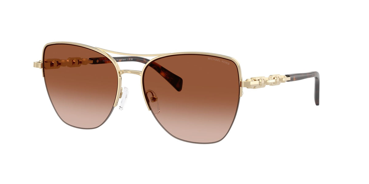 Michael Kors Dorado Beach MK1163 101413 57 Light Gold Shiny / Dark Brown Gradient