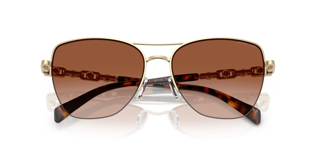 Michael Kors Dorado Beach MK1163 101413 57 Light Gold Shiny / Dark Brown Gradient