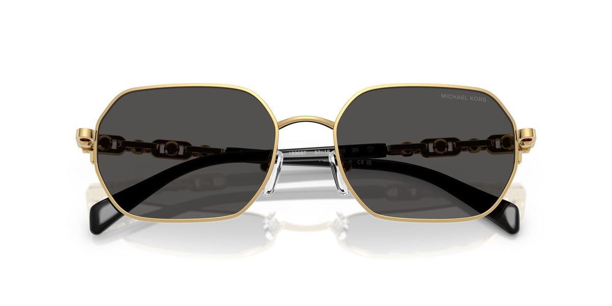 Michael Kors Saint Martin MK1165 189687 57 Yellow Gold Shiny / Dark Grey Solid