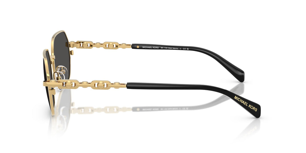 Michael Kors Saint Martin MK1165 189687 57 Yellow Gold Shiny / Dark Grey Solid