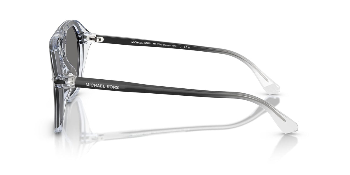 Michael Kors Jackson Hole MK2251U 401381 57 Black Clear Gradient / Dark Grey Solid Polar