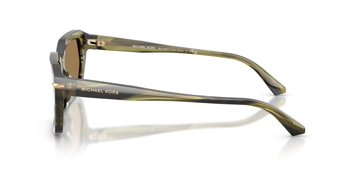 Michael Kors Lake Tahoe 0MK2265U 40407I 54 Olive Horn/ Brown Silver Mirror