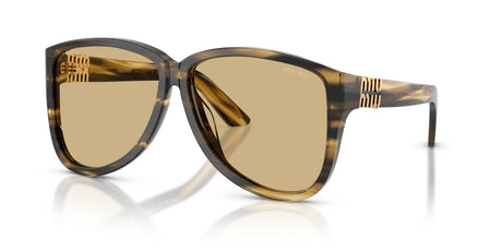 Miu Miu 0MU A08S 25E1OR 61 Striped Loden/ Yellow