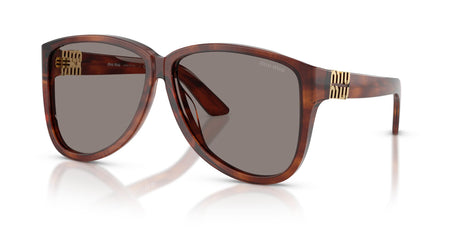 Miu Miu 0MU A08S 26E80Q 61 Striped Tobacco/ Dark Grey