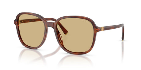 Miu Miu 0MU B01SF 26E10R 58 Striped Tobacco/ Yellow