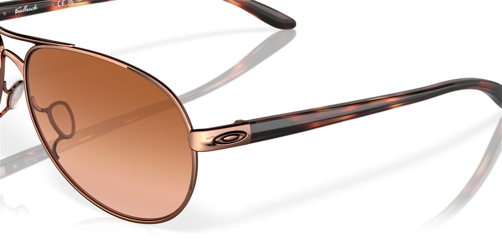 Oakley Feedback 0OO4079 407901 59 Rose Gold / Vr50 Brown Gradient 59 / Plastic / Metal