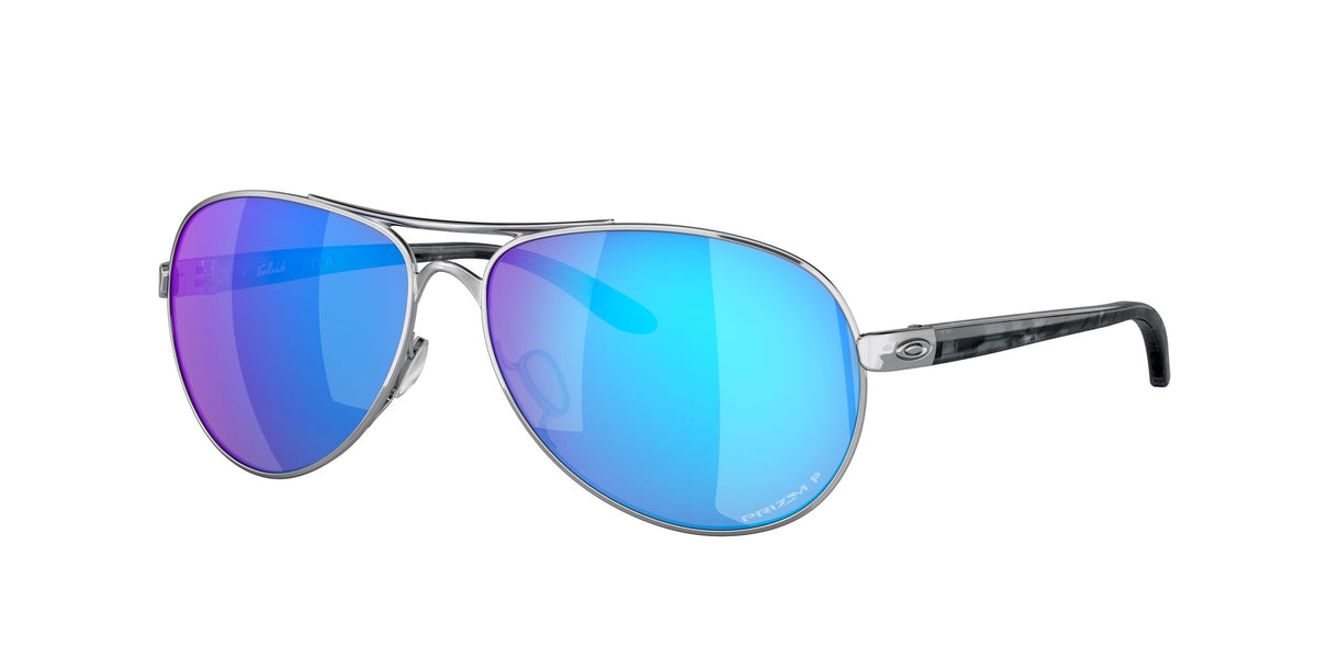 Oakley Feedback 0OO4079 407933 59 Polished Chrome / Prizm Sapphire Polarized 59 / Plastic / Metal