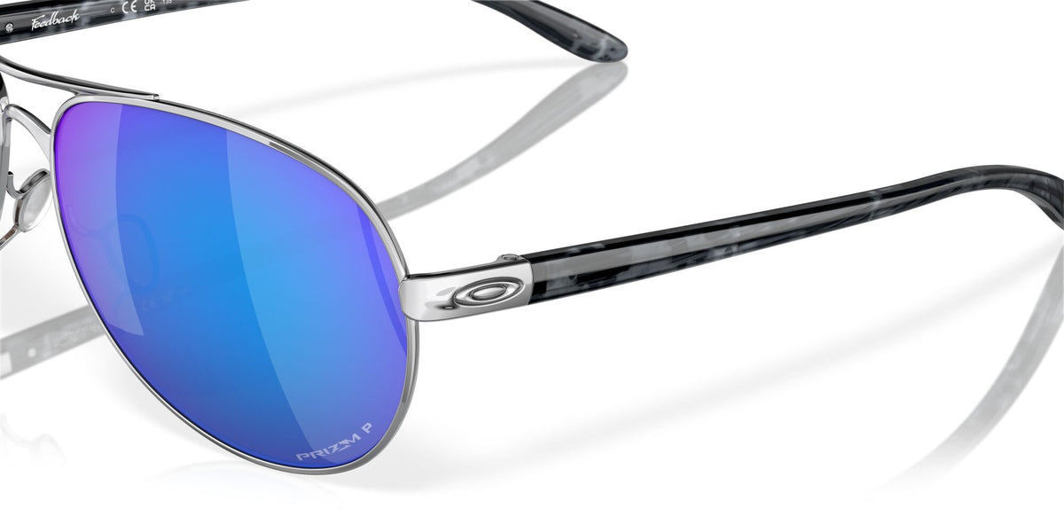 Oakley Feedback 0OO4079 407933 59 Polished Chrome / Prizm Sapphire Polarized 59 / Plastic / Metal