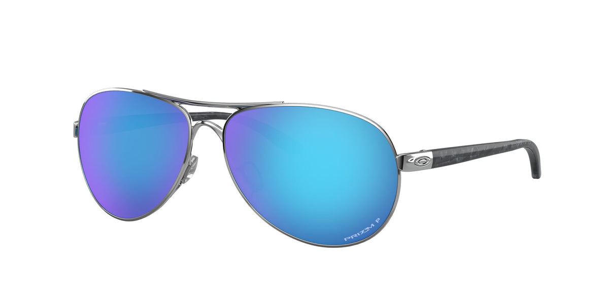 Oakley Feedback 0OO4079 407933 59 Polished Chrome / Prizm Sapphire Polarized 59 / Plastic / Metal
