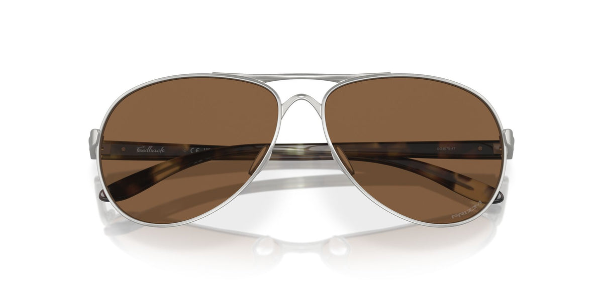 Oakley Feedback 0OO4079 407947 59 Satin Chrome / Prizm Bronze 59 / Polycarbonate / C_5 / Metal