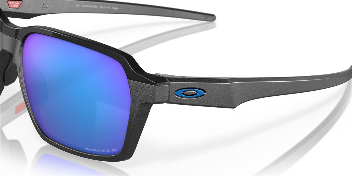Oakley Parlay 0OO4143 414305 58 Steel / Prizm Sapphire Polarized 58 / Plastic / Plastic